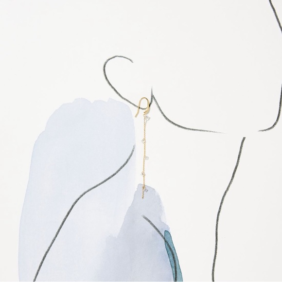 ANTHROPOLOGIE Crystal Pave Set Of Two Drop Earrings - Picture 2 of 3